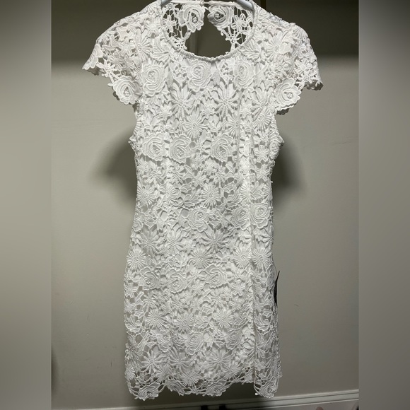 Lulus White Lace Dress with Open Back - Picture 2 of 4